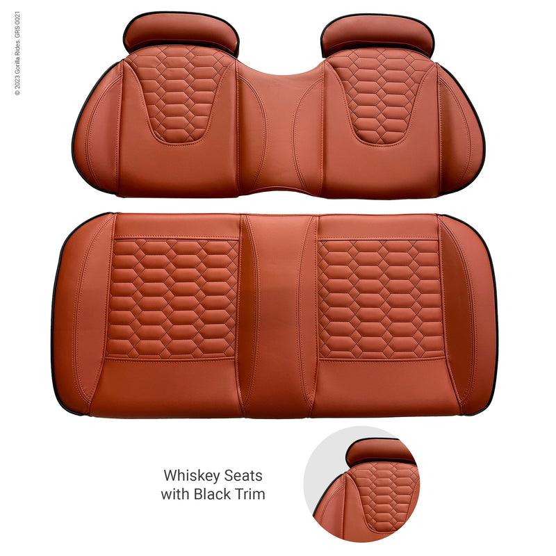 Middle Seat Set Whiskey with Black Trim fits Six Passenger Gorilla Rides EV G Series, Venom D, G Wagon Model and Legion EV