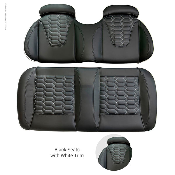 Front Seat Set Black with White Trim fits Gorilla Rides EV G Series, Venom D, G Wagon Model and Legion EV