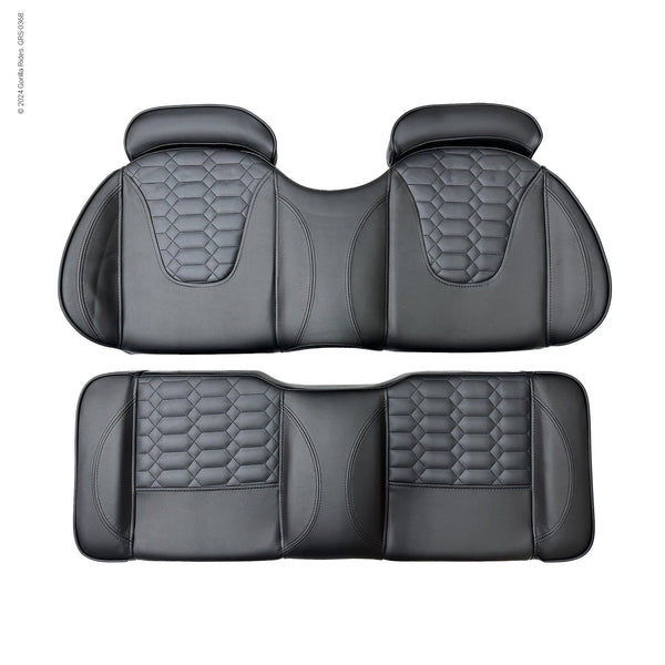Rear Flip Seat Black with Black Trim fits Gorilla Rides EV G Series, Venom D, G Wagon Model and Legion EV