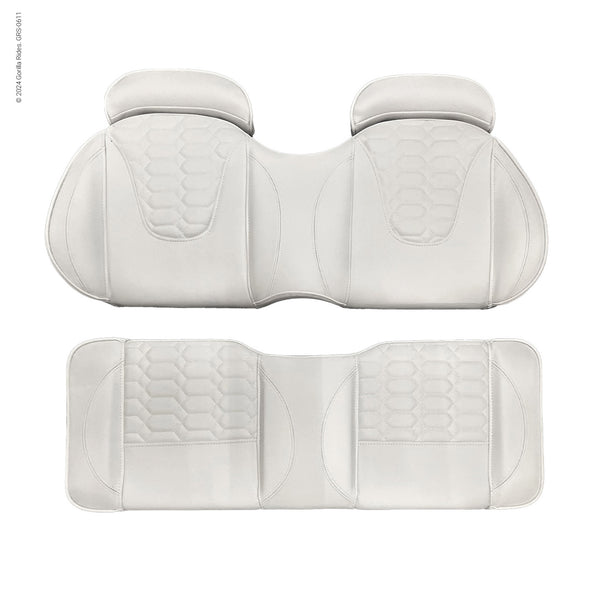 Rear Flip Seat White with White Trim fits Gorilla Rides EV G Series, Venom D, G Wagon Model and Legion EV