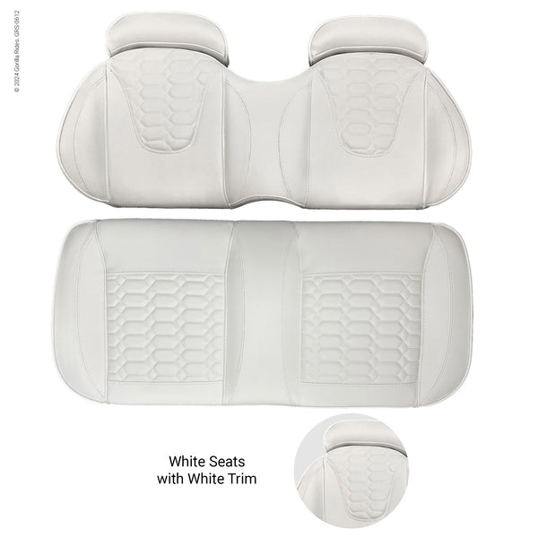 Middle Seat Set White with White Trim fits Six Passenger Gorilla Rides EV G Series, Venom D, G Wagon Model and Legion EV