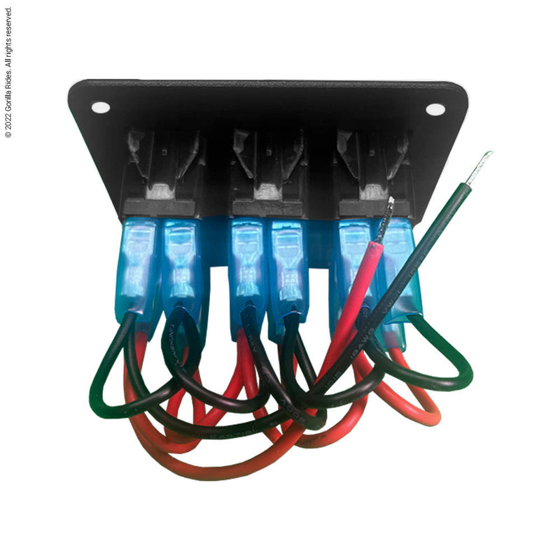 Golf Cart Toggle Switch Cluster With Blue LED Backlights, Three Switches