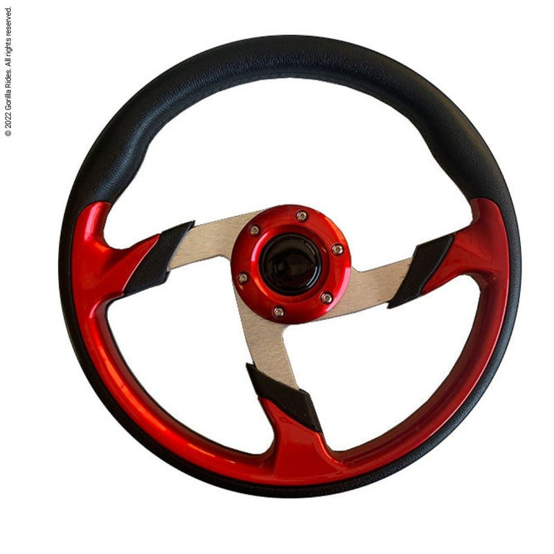 Universal Steering Wheel Red/Black Saw