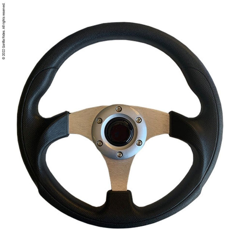 Universal Steering Wheel Black/Silver Center