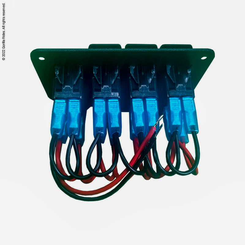 Golf Cart Toggle Switch Cluster  With Red LED Backlights, Four Switches