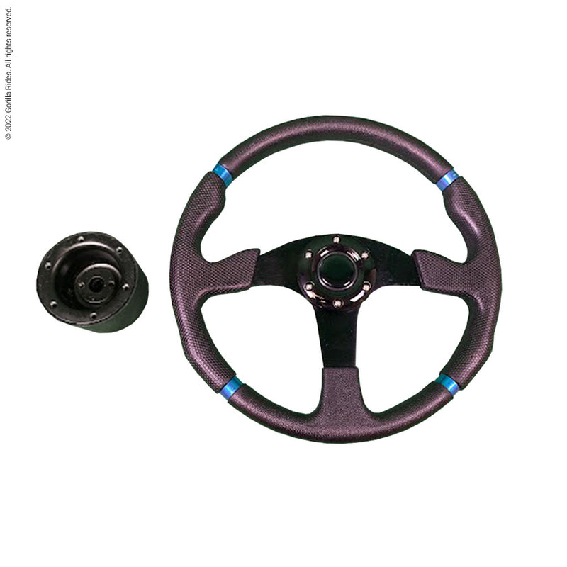 Golf Cart Steering Wheel with Hub Adapter Fits Advanced EV, ICON EV